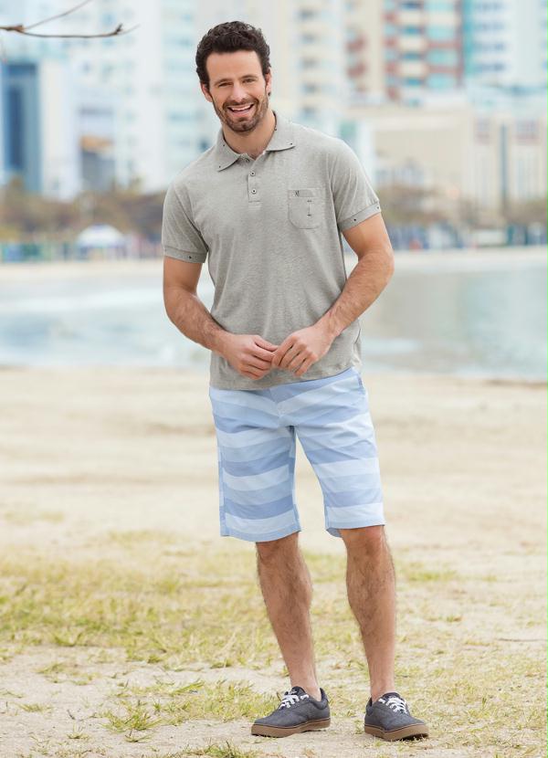 Outlet - Camisa Polo Actual com Bolso Cinza 3