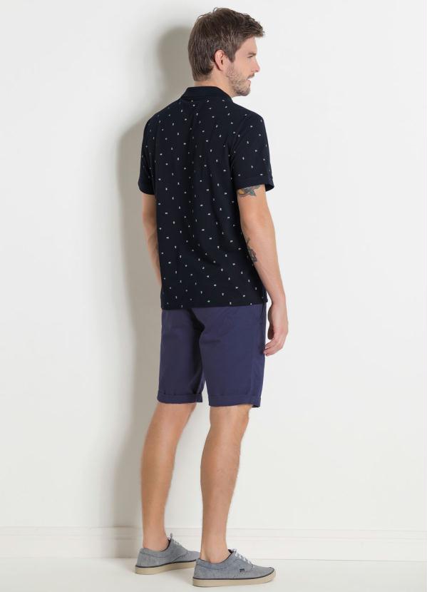 Outlet - Camisa Polo Actual Preta com Estampa 4