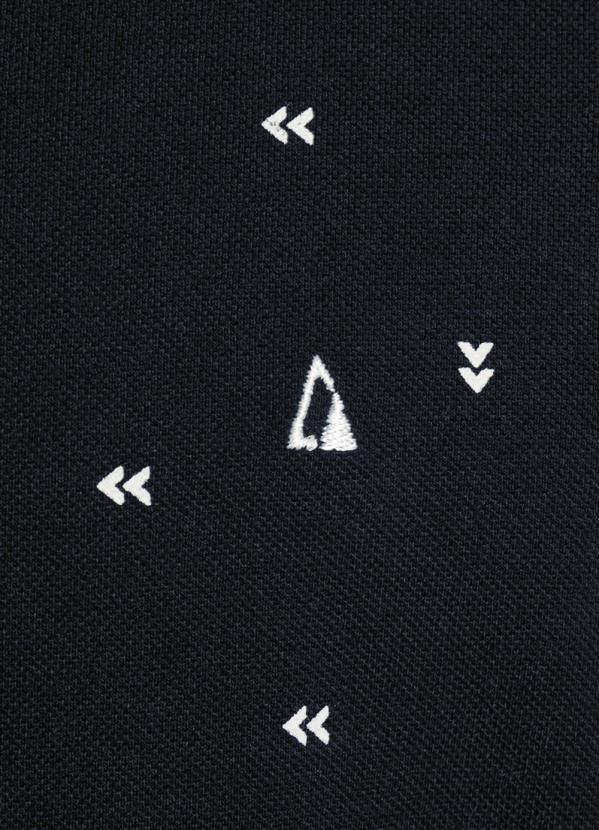 Outlet - Camisa Polo Actual Preta com Estampa 5