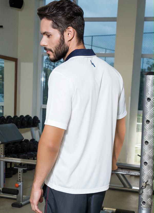 Camisa Polo Fila Aztec Box Branca e Marinho - Rally