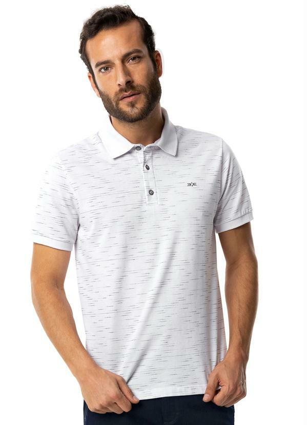 Hangar 33 - Camisa Polo Malha Piquet Flame Jet Branco