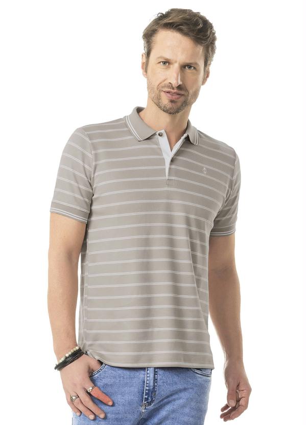 Diametro - Camisa Polo Suedline List Cinza