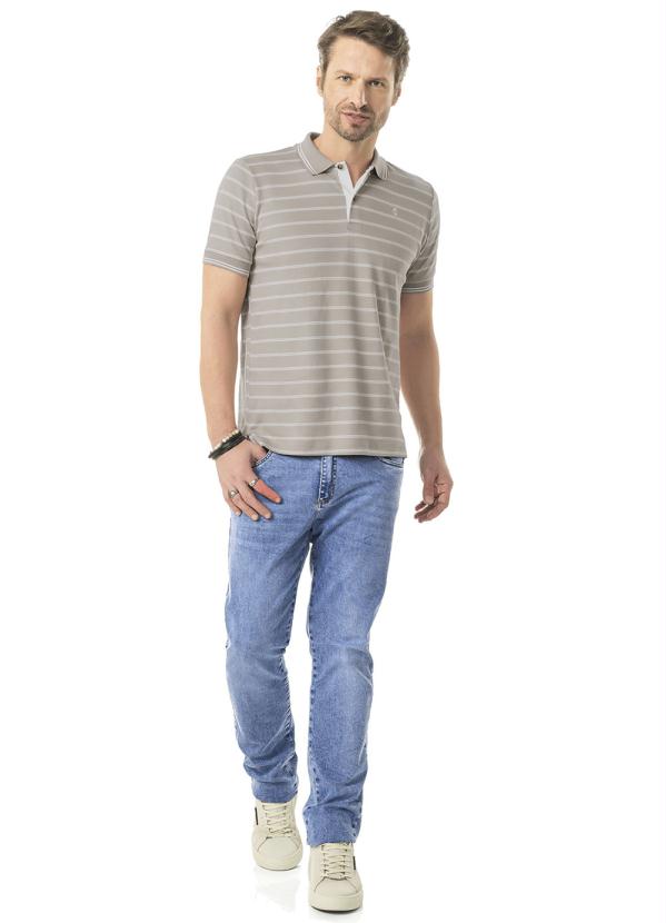 Diametro - Camisa Polo Suedline List Cinza 3