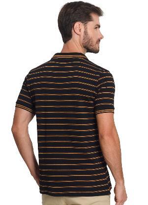 Diametro - Camisa Polo Suedline List Preto - DIAMETRO