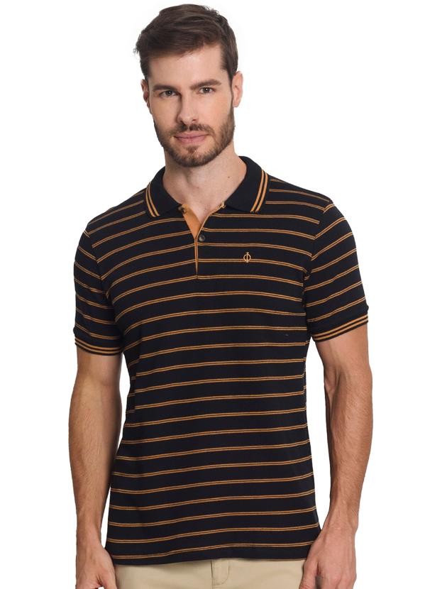 Diametro - Camisa Polo Suedline List Preto