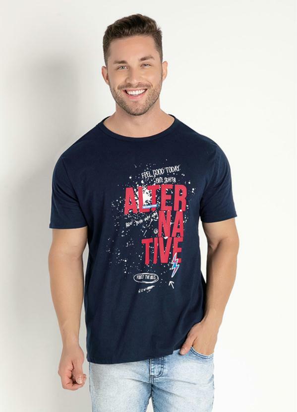 Outlet - Camiseta Azul com Estampa