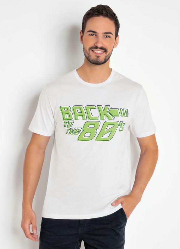 Outlet - Camiseta Branca Back To The 80'S Neon