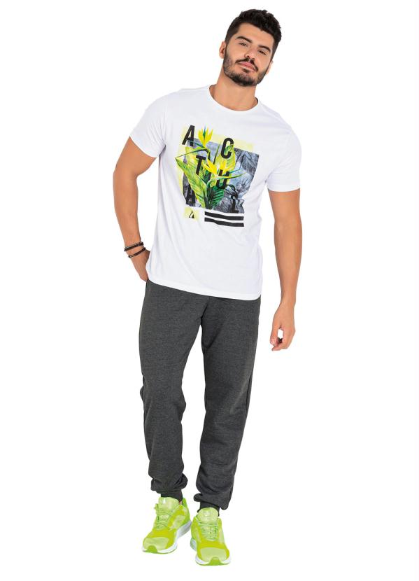 Outlet - Camiseta Branca com Estampa Neon na Frente 3