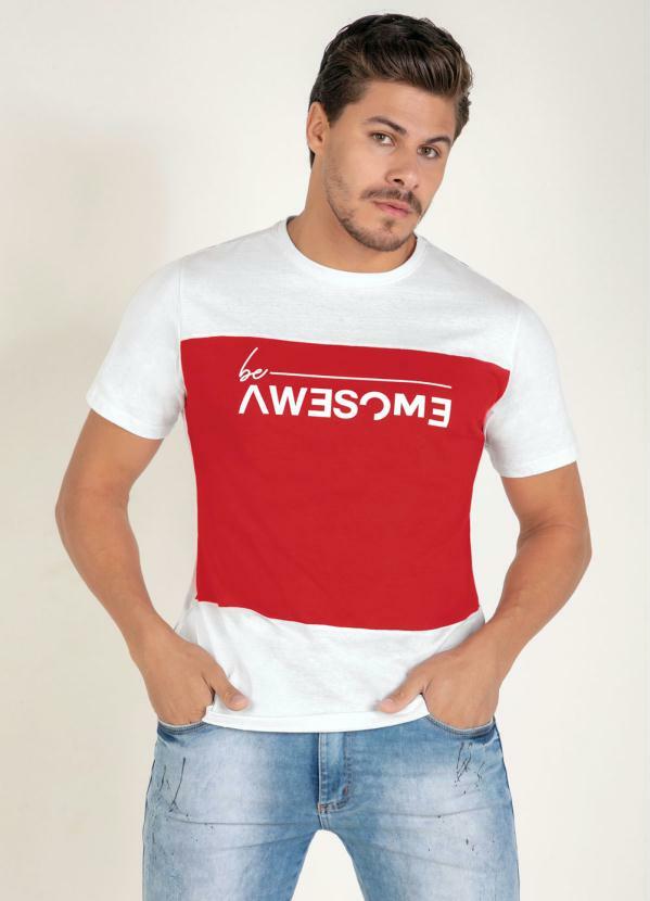 Outlet - Camiseta Branca com Recortes e Estampa