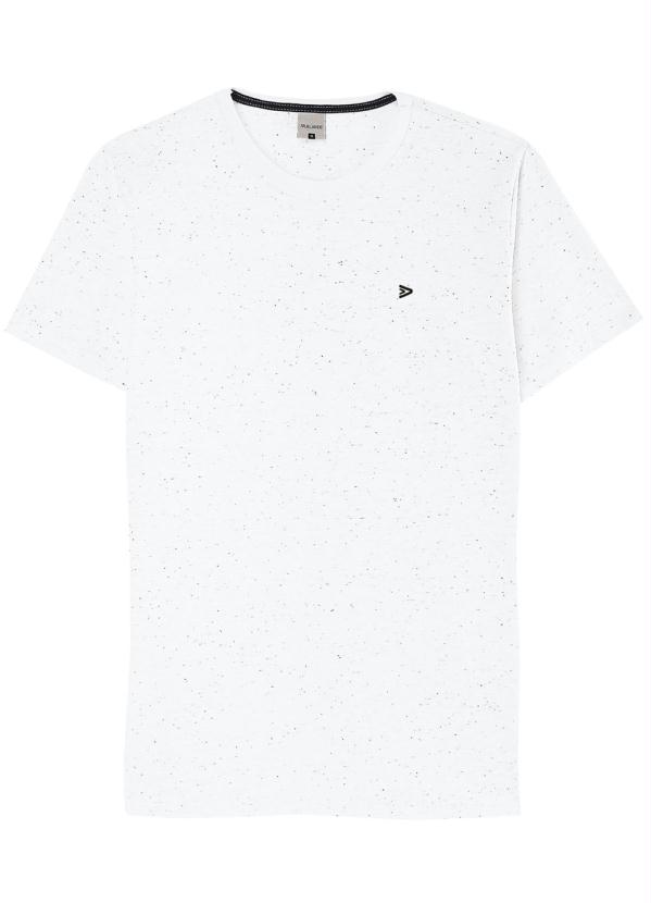Malwee - Camiseta Branca Slim com Bordado