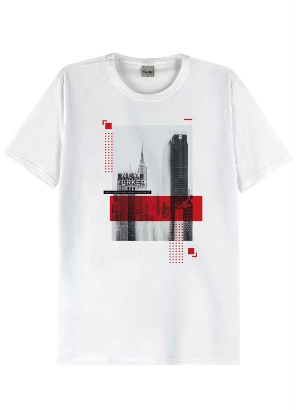 Enfim - Camiseta Branca Tradicional New Yorker