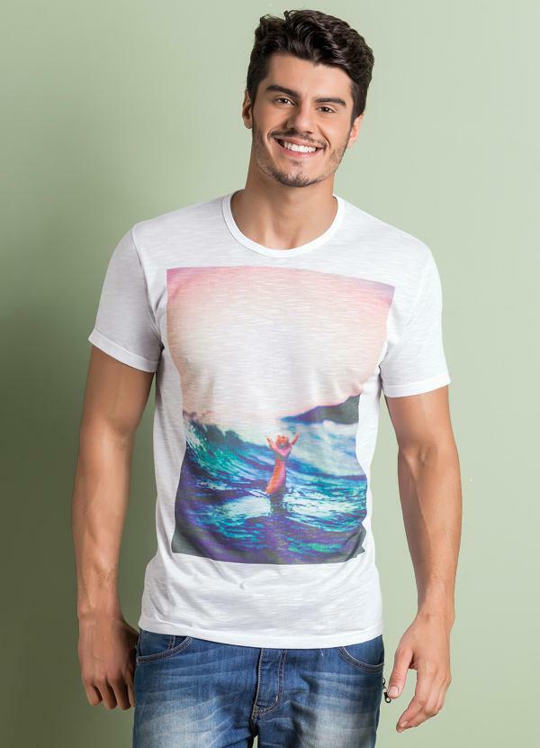 Outlet - Camiseta Decote Redondo Branca