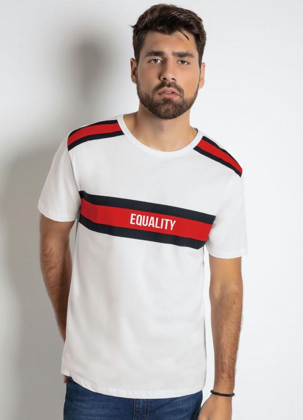 Camiseta Equality Branca Queima De Estoque