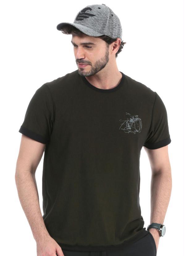 Svk Confort - Camiseta Estampa Peito Moto Verde
