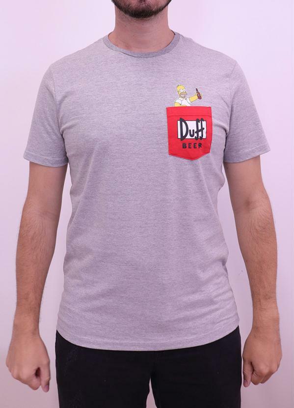 Svk Confort - Camiseta Homer Simpson Silk Print Cinza