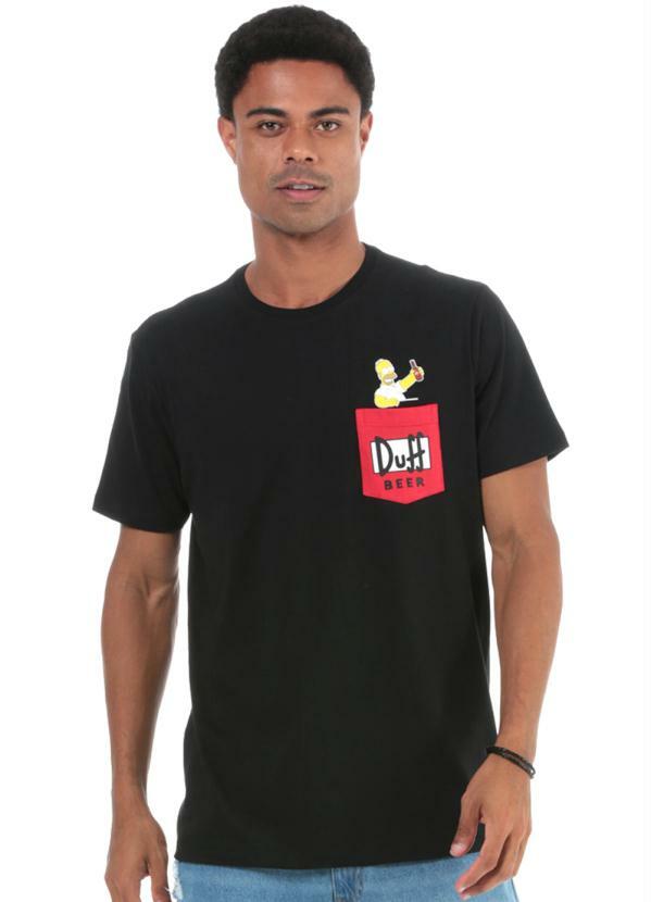 Svk Confort - Camiseta Homer Simpson Silk Print Preto