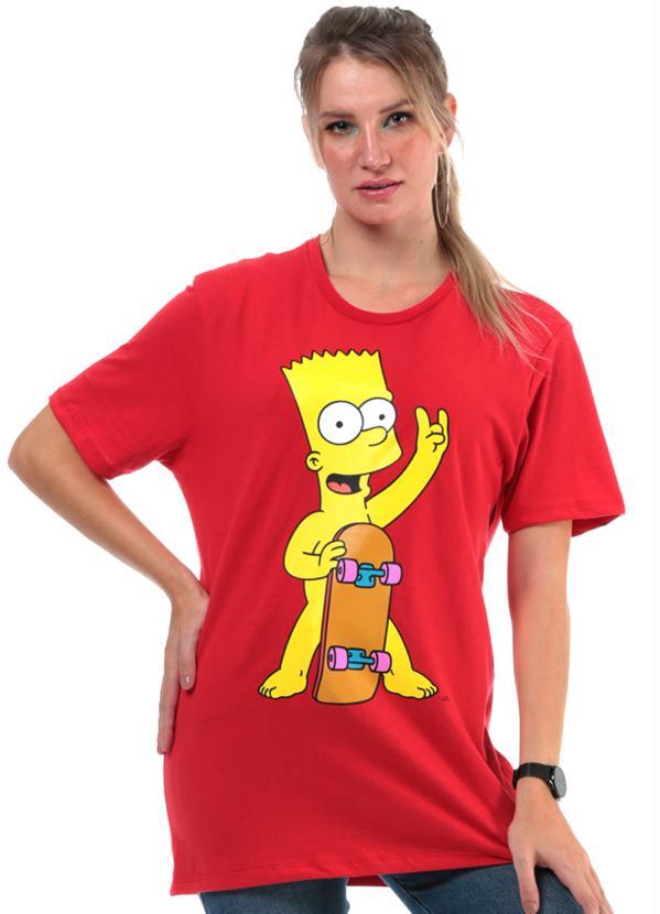 Svk Confort - Camiseta Homer Simpson Silk Print Vermelho