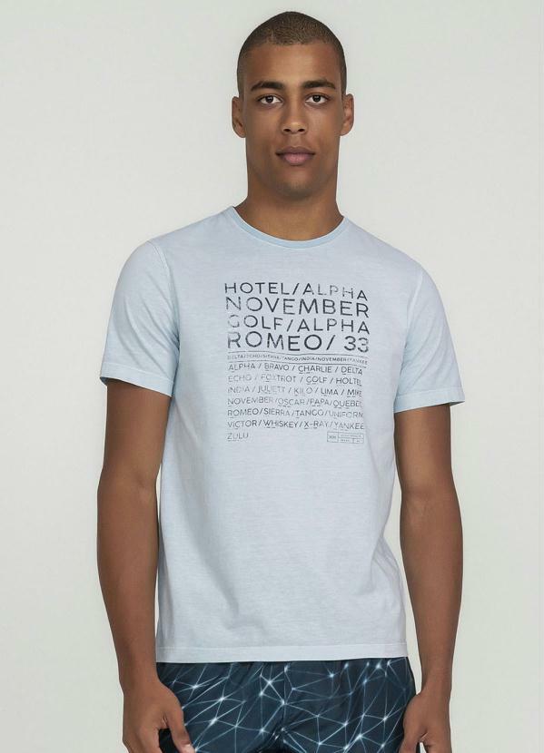 Hangar 33 - Camiseta Malha Manga Curta Azul Pai