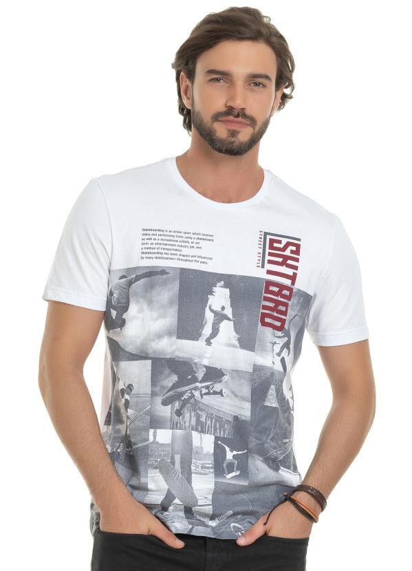 Bugaloo - Camiseta Manga Curta Estampa Skatista Branco
