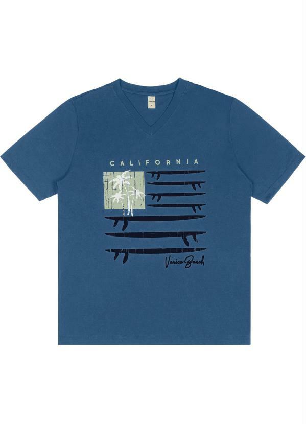 Rovitex - Camiseta Masculina California Azul