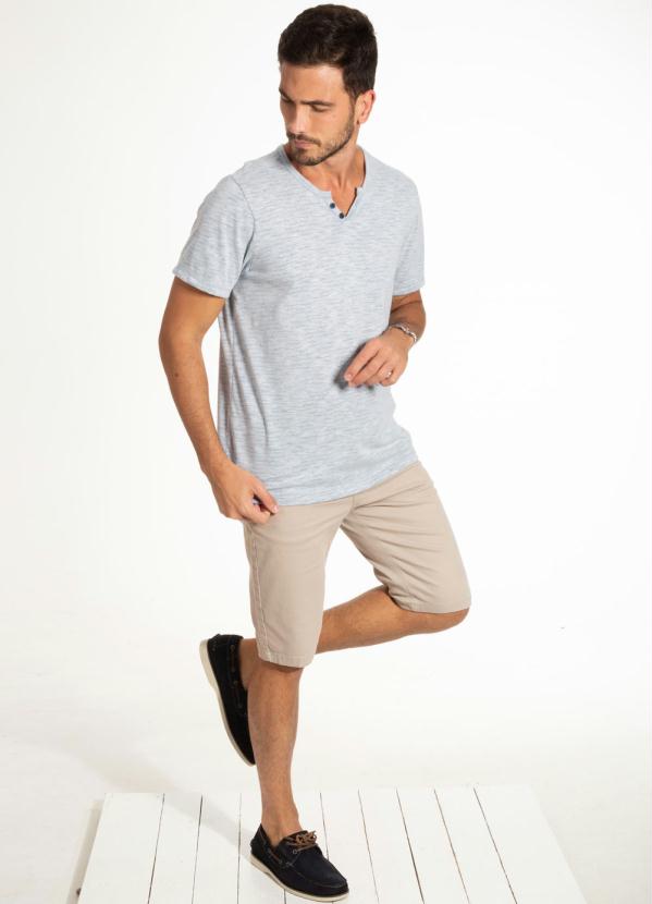 Exco - Camiseta Masculina Decote V com Botões Preto 2