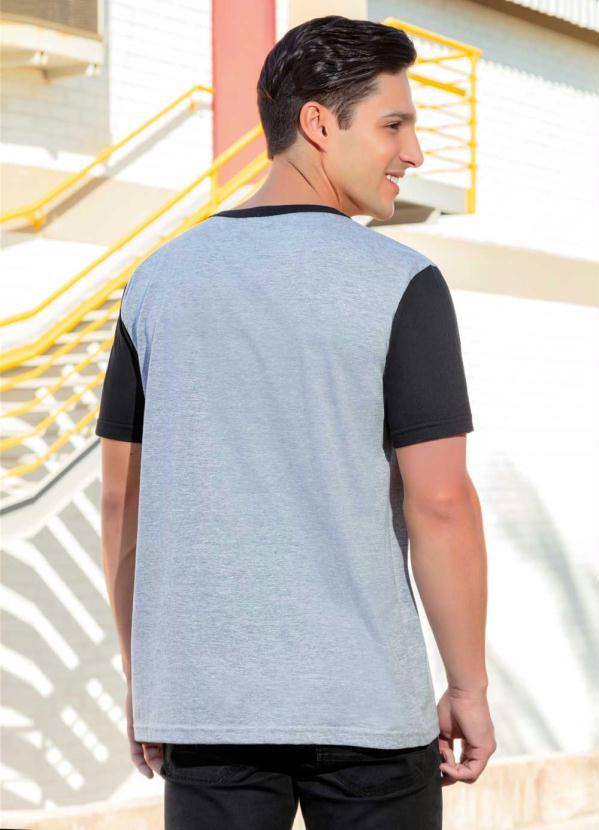 Outlet - Camiseta Masculina Mescla com Estampa Lettering 2