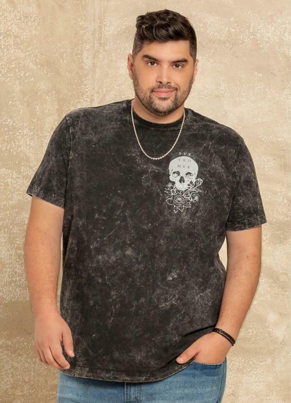 Svk Plus Size - Camiseta Mc Lavanderia Skull Preto
