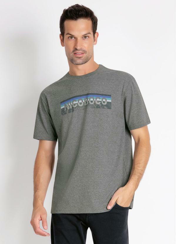 Nicoboco - Camiseta Mescla com Estampa na Frente