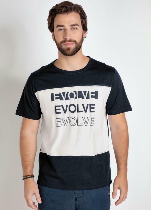 Outlet - Camiseta Preta e Branca com Recortes Frontais
