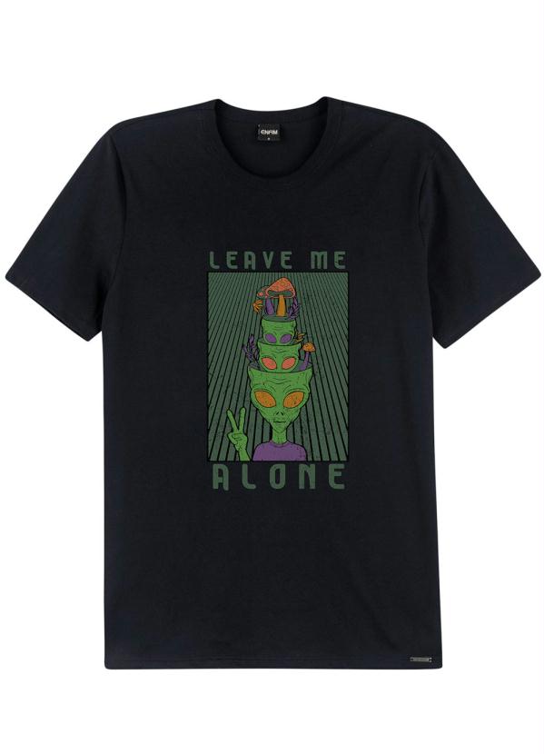 Enfim - Camiseta Preta T-Shirt Leave Me Alone 3