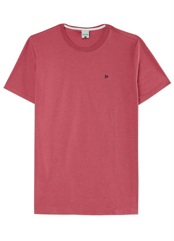 Malwee - Camiseta Rosa Slim com Bordado