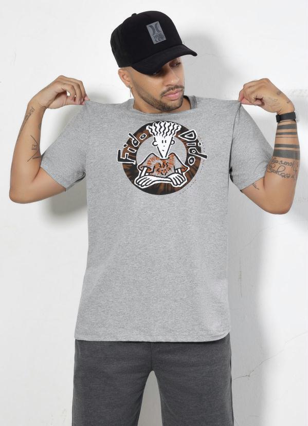 Fido Dido - Camiseta Slim Fit Rethink Cinza Fido Dido