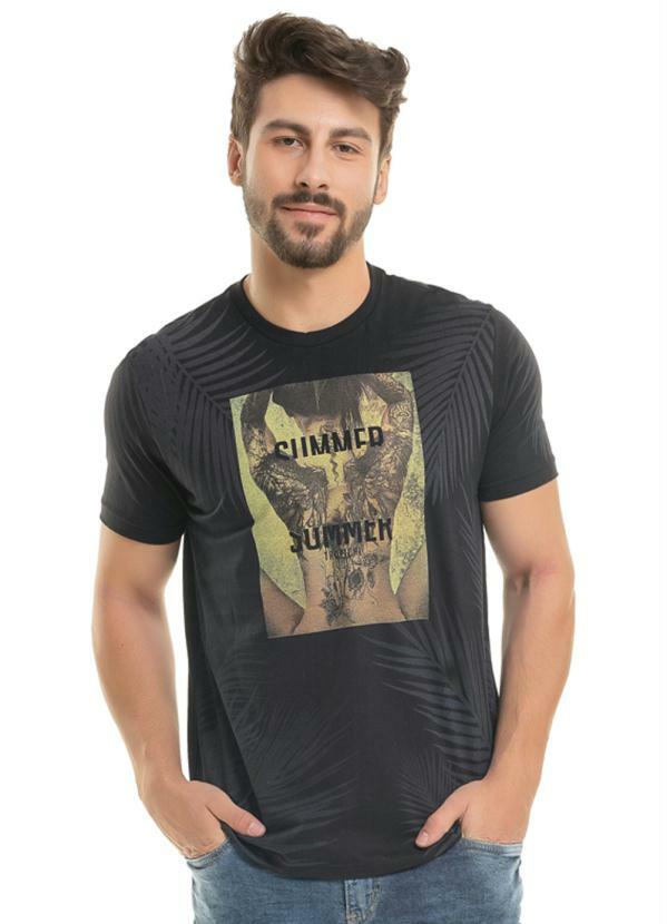 Bugaloo - Camiseta Summer Tropical Preto