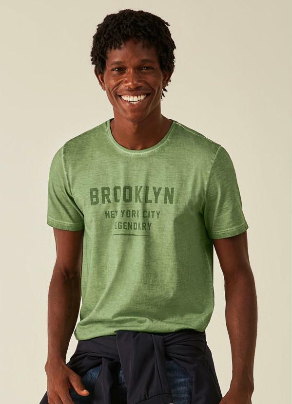 Malwee - Camiseta Verde Menta Slim Brooklyn Masculina