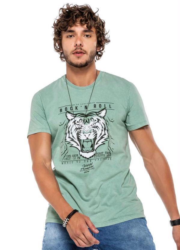 Enfim - Camiseta Verde Militar Slim Tigre