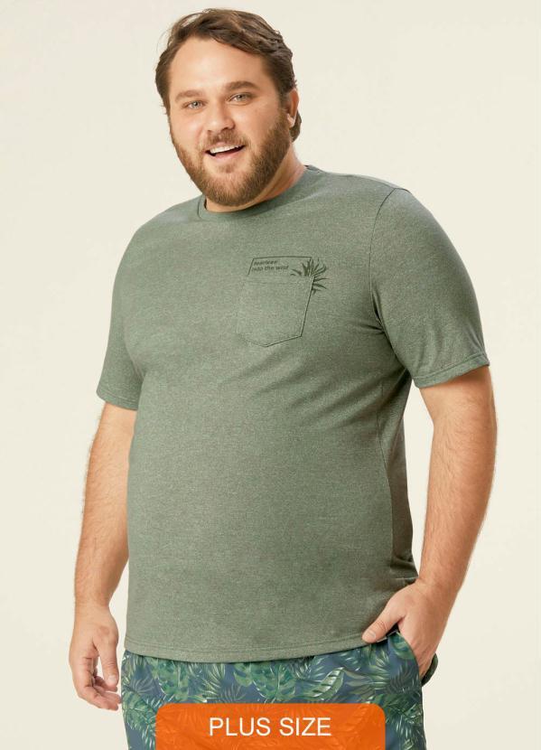 Malwee Plus - Camiseta Verde Tradicional em Moulinê Plus
