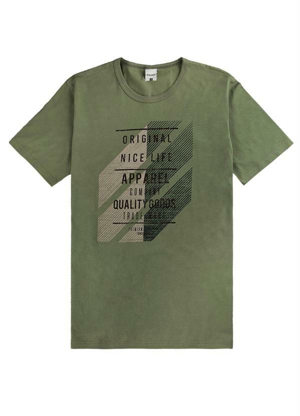 Malwee - Camiseta Verde Tradicional Nice Life em Malha