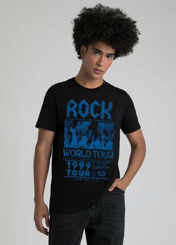 Enfim - T-Shirt Tradicional Rock Live Masculina Preto