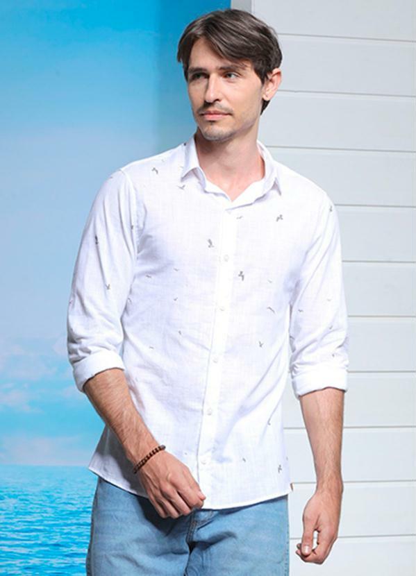 Svk Confort - Camisa Verano Pássaros Branco