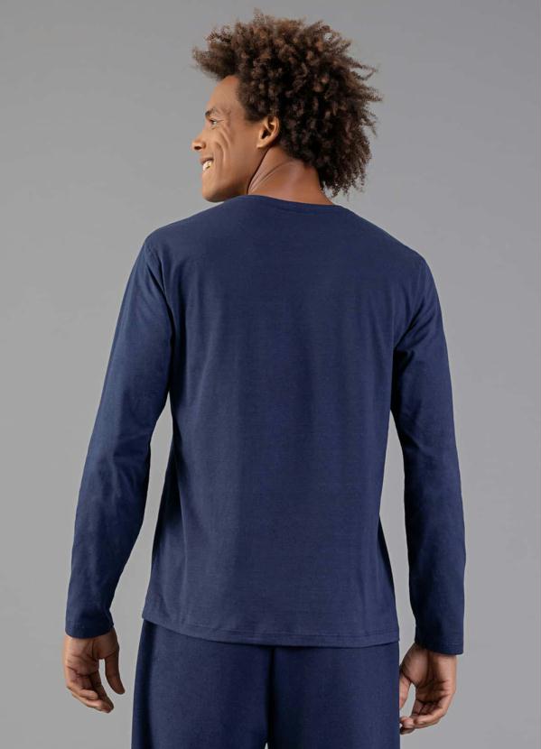 Just Basic - Camiseta Básica Manga Longa Adulto Azul 2