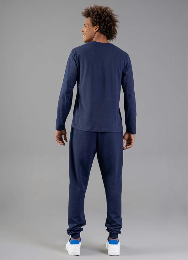 Just Basic - Camiseta Básica Manga Longa Adulto Azul 4