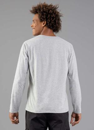 Just Basic - Camiseta Básica Manga Longa Cinza - JUST BASIC