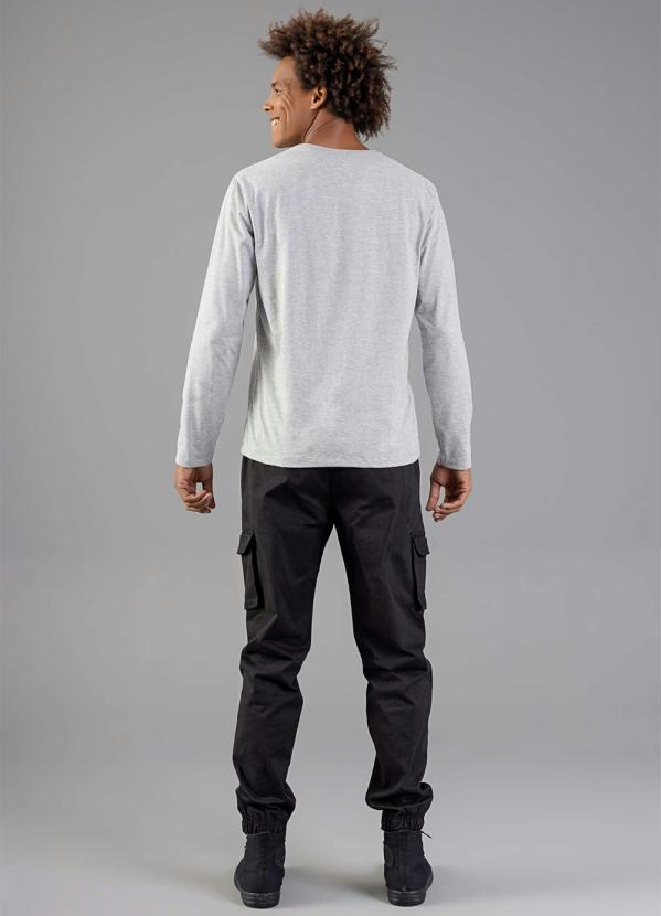 Just Basic - Camiseta Básica Manga Longa Cinza 4