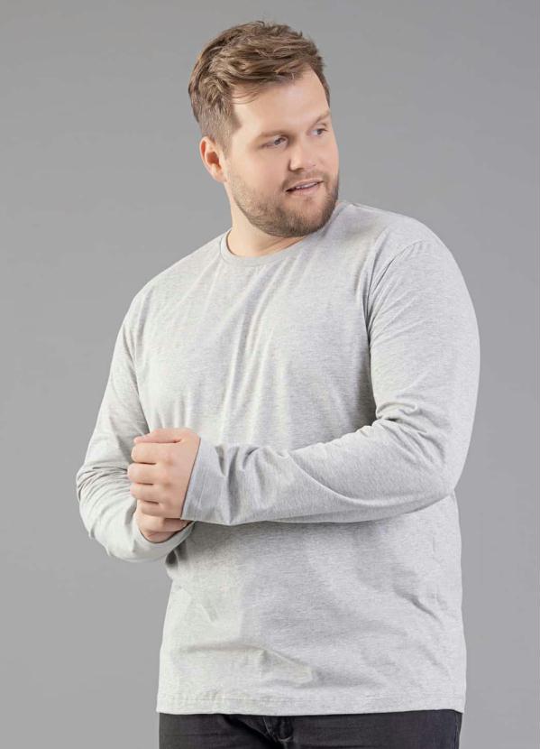 Just Basic - Camiseta Básica Manga Longa Cinza 5