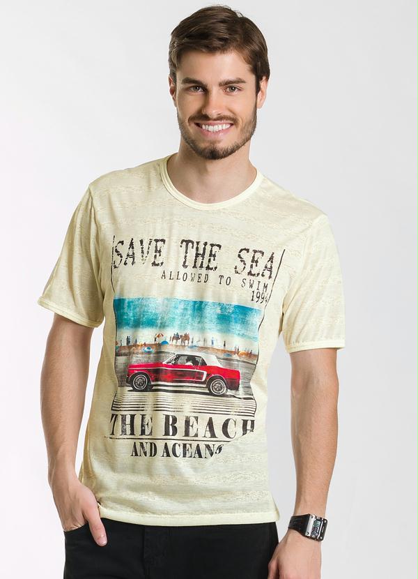 Outlet - Camiseta Creme Estampada