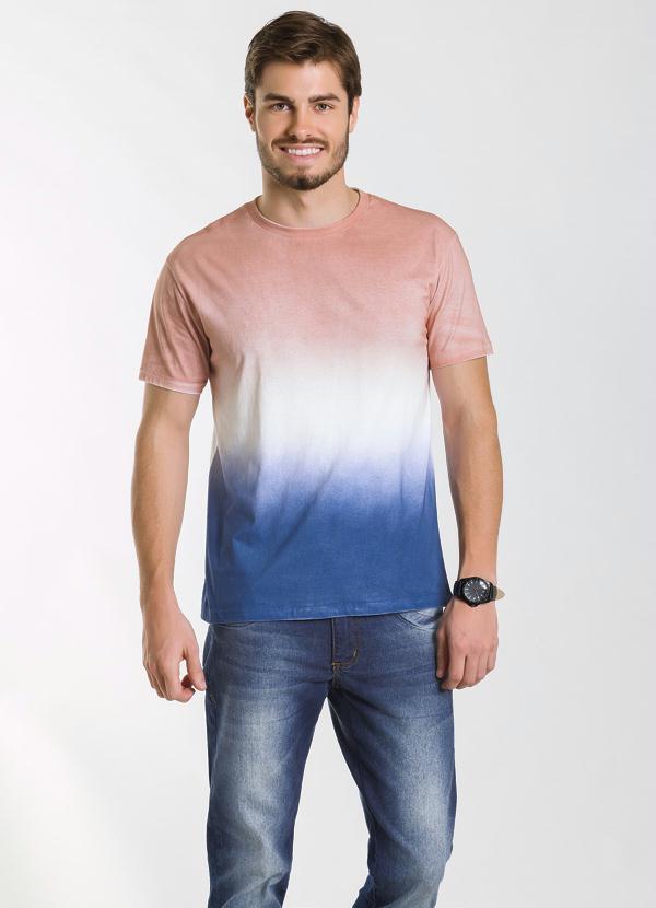 Outlet - Camiseta Degradê Rose, Branco e Azul 3