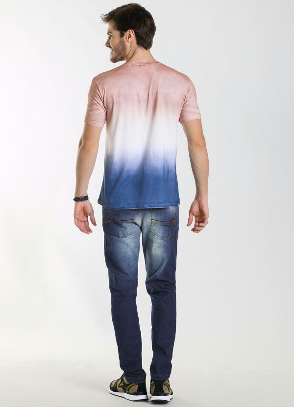 Outlet - Camiseta Degradê Rose, Branco e Azul 4