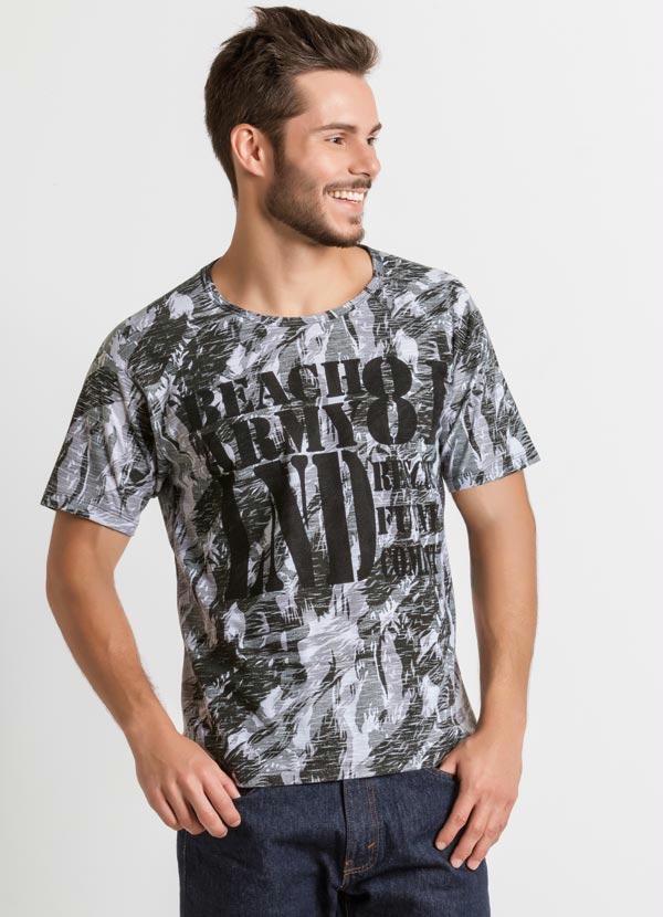 Outlet - Camiseta Manga Curta Masculina Camuflada
