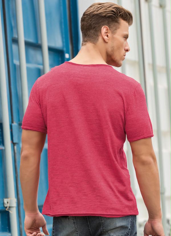 Outlet - Camiseta Masculina Actual Vermelha Estampada 2