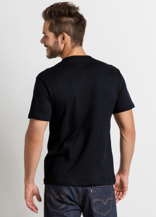 Moda Pop - Camiseta Masculina Preto Estampado 2